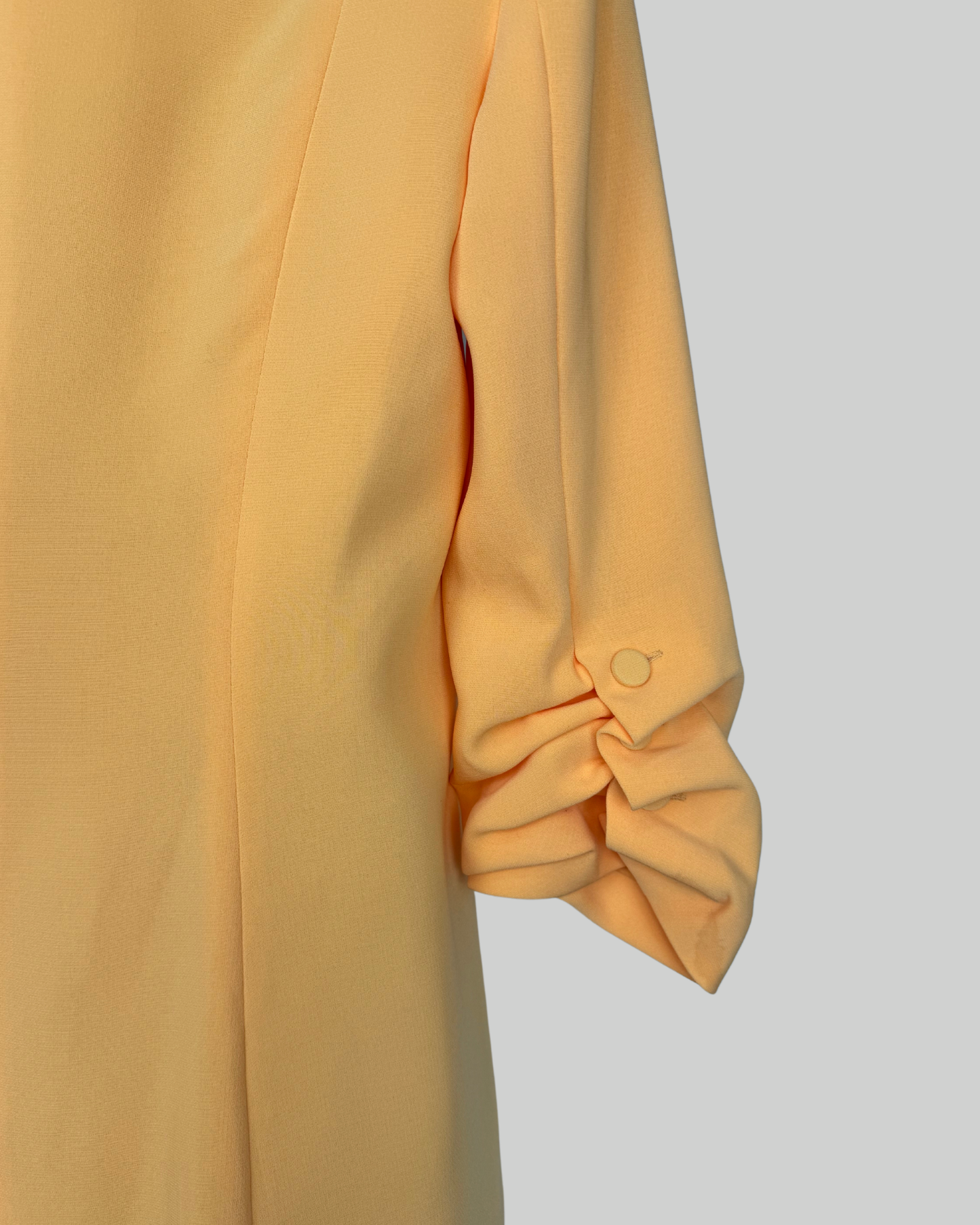 Cinq a Sept Yellow Single Button Long Ruched Sleeve Blazer