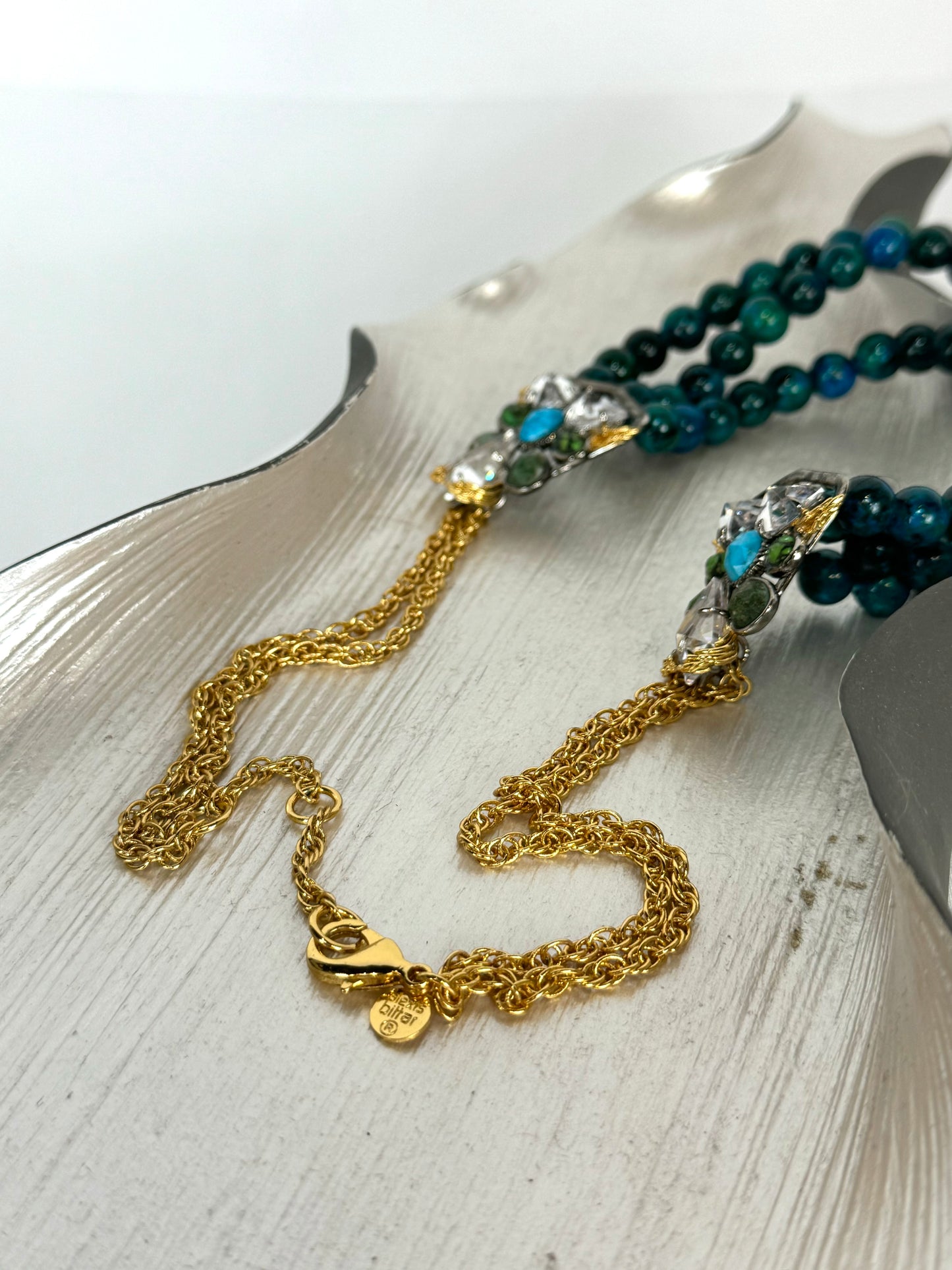 Alexis Bittar Turquoise Ornate Gem Cluster Necklace