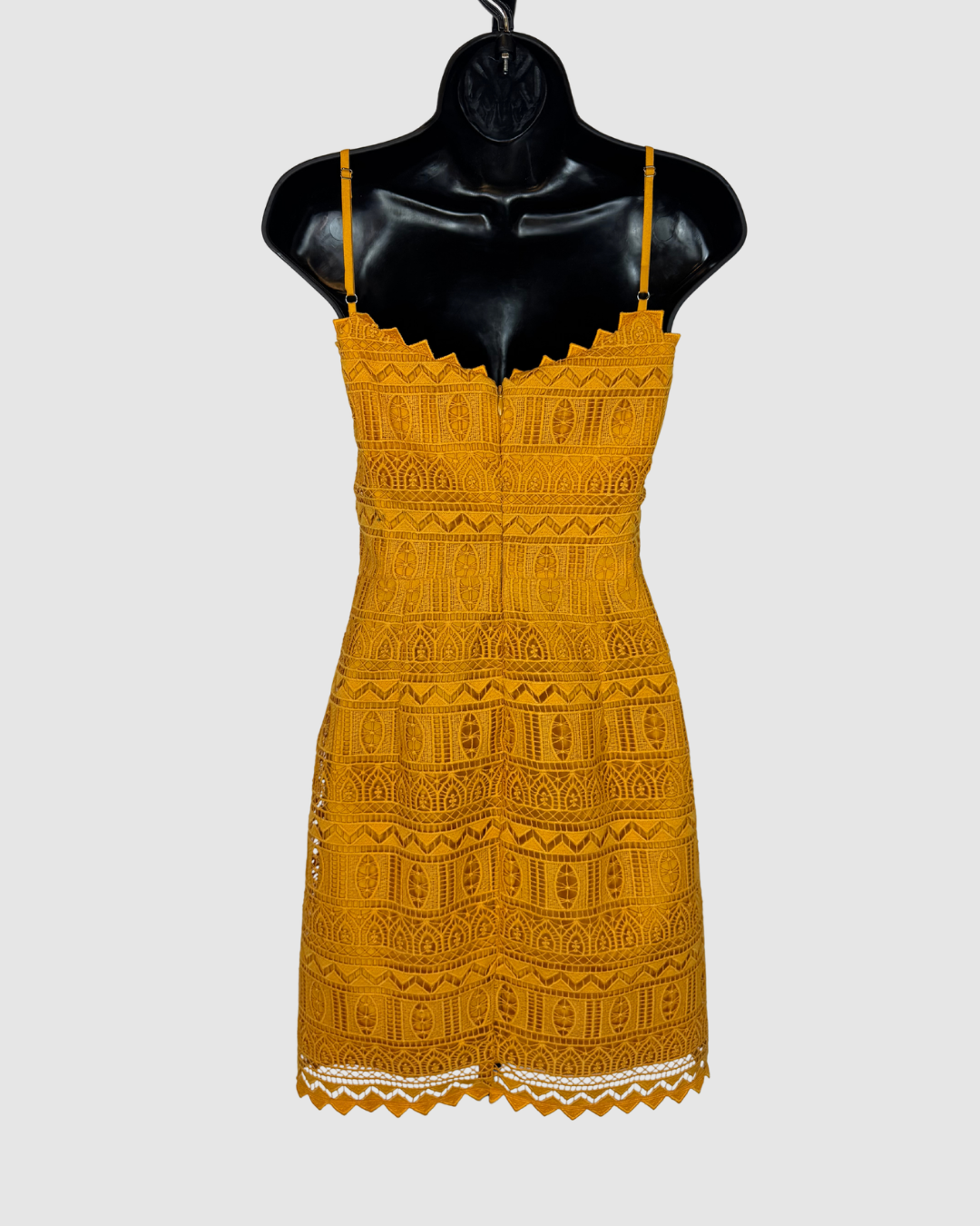Dress the Population Yellow Sleeveless Crochet Mini Dress
