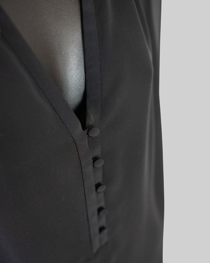 Diane Von Furstenberg Silk Black Sheer Long Sleeve Button Blouse