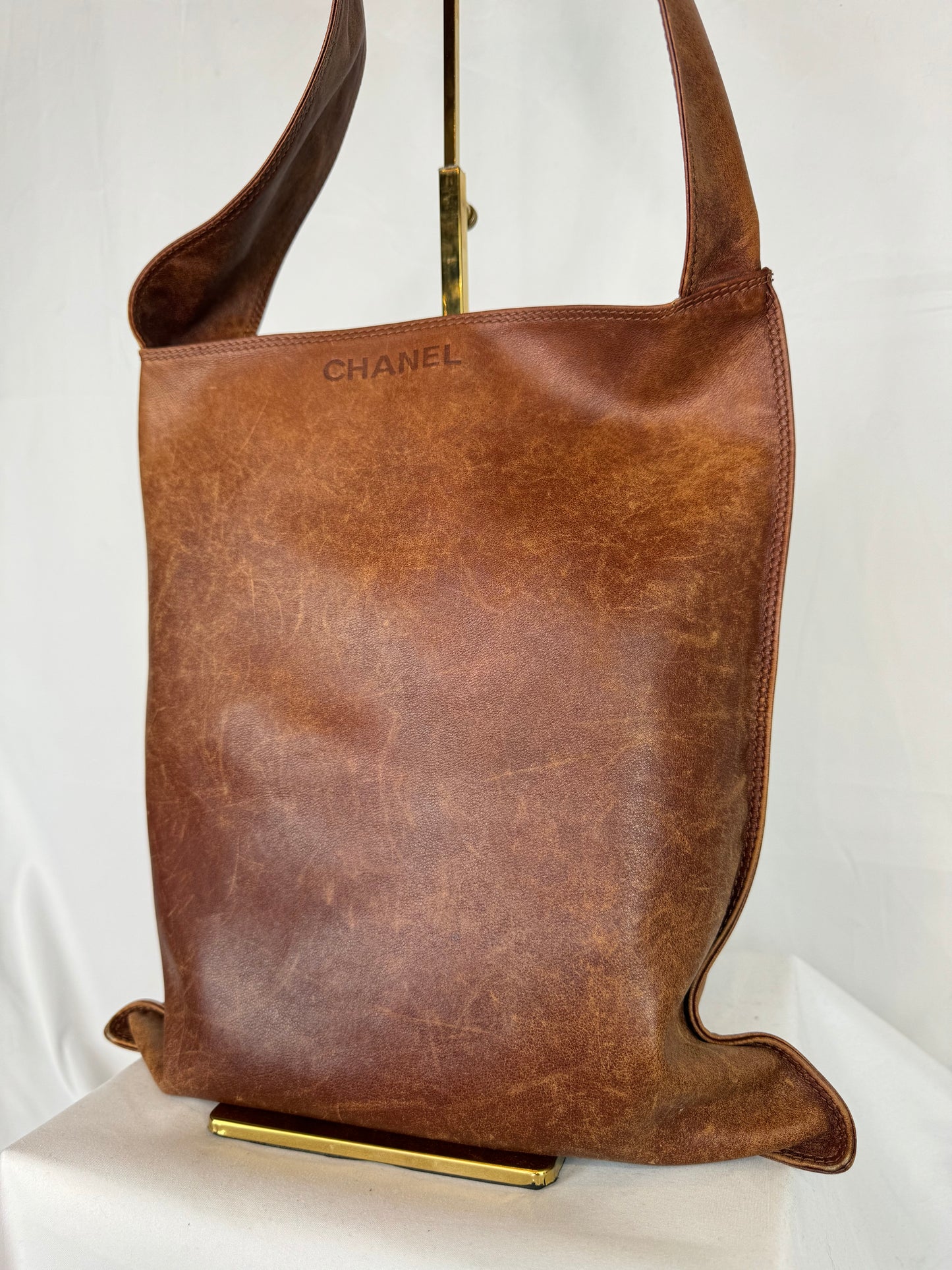 Chanel Brown Leather Messenger Bag