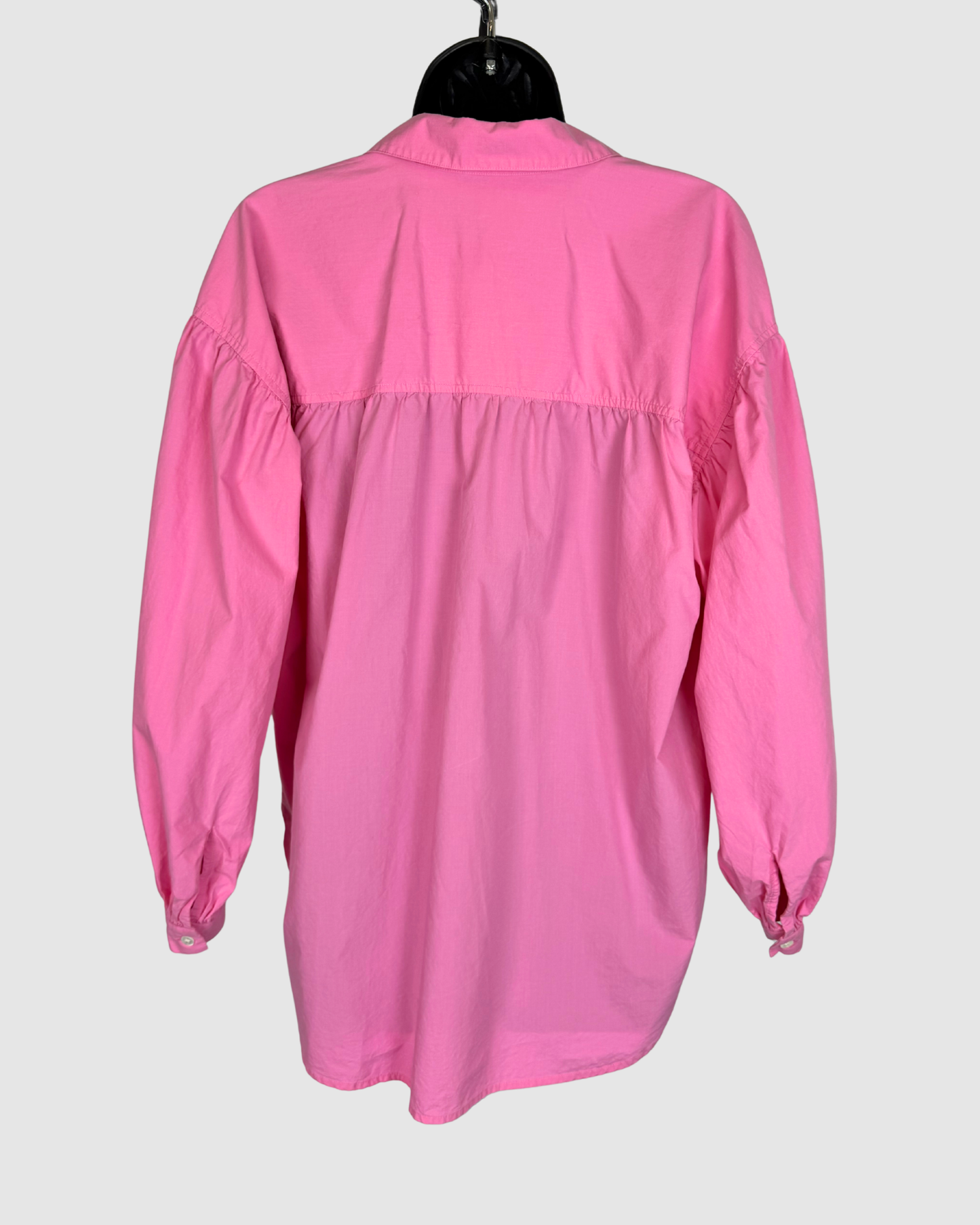 Rails Pink Long Puff Sleeve Single Breasted Button Up Blouse Top