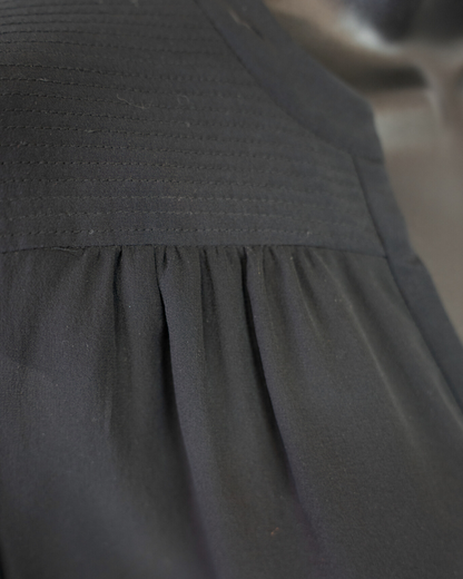 Diane Von Furstenberg Silk Black Sheer Long Sleeve Button Blouse