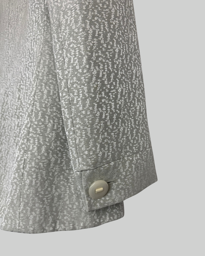 Giorgio Armani  Grey Spotted Metallic Print Single Button Blazer