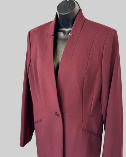 Elie Tahari Burgundy Single Button Blazer NWT