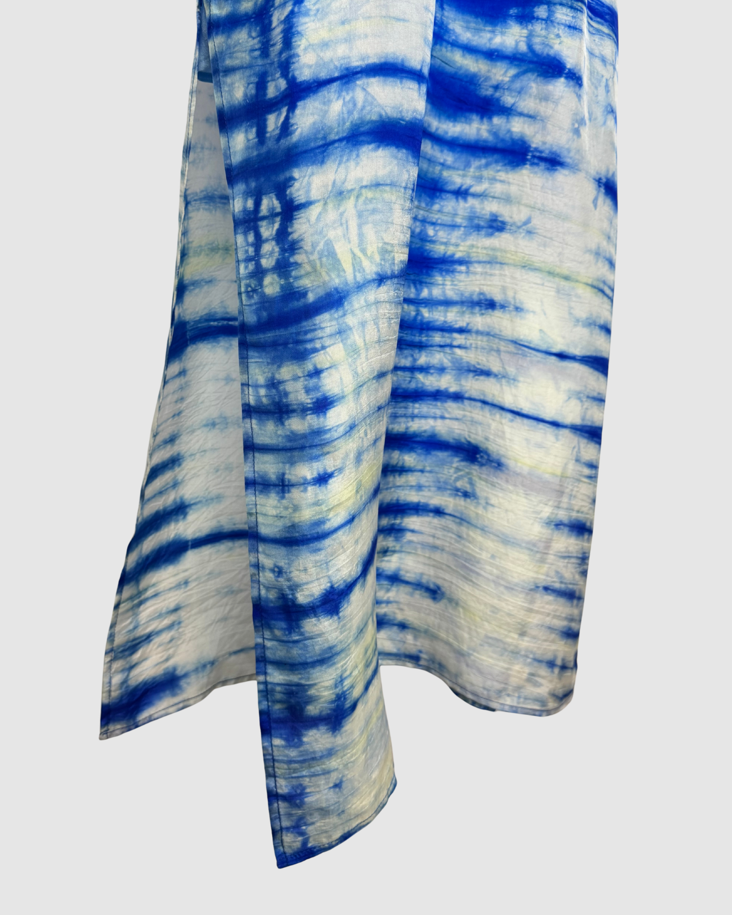 IRO Silk Blue Tie-Dye Cap Sleeve Slip Layer Maxi Dress