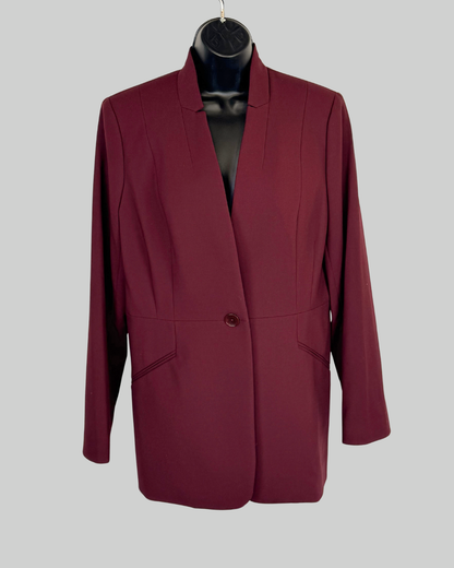 Elie Tahari Burgundy Single Button Blazer NWT