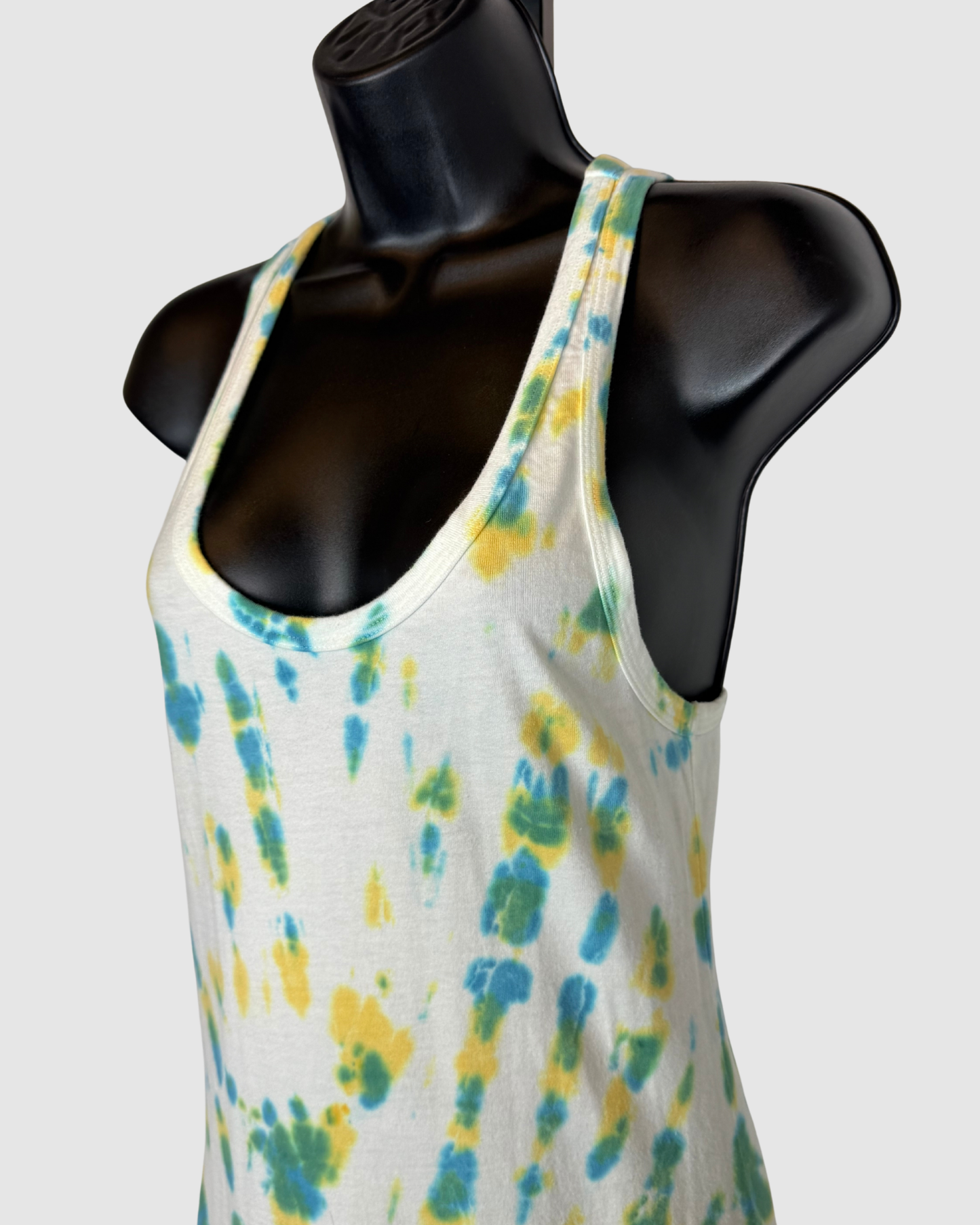 SPRWMN White Yellow Blue Tit-Dye Maxi Tank Dress