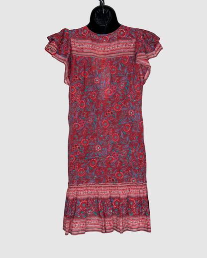 Veronica Beard Spicy Red Multi Pattern Lorraine Dress NWT