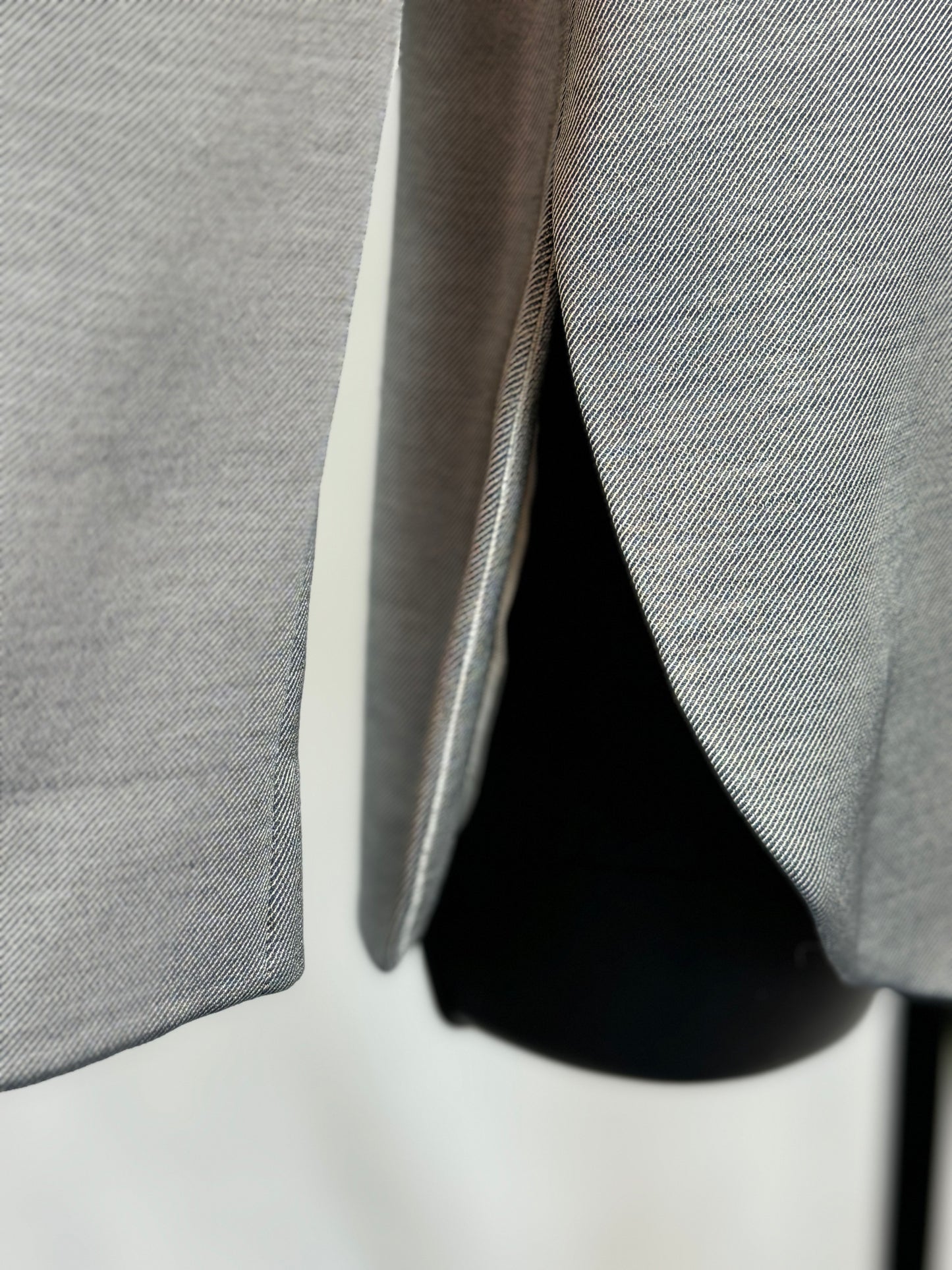 Giorgio Armani - Barneys New York Silver Grey Button Up Blazer Jacket w Brass Buttons