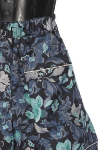 Burberry Blue Floral Shorts w/ Pockets and White Trim