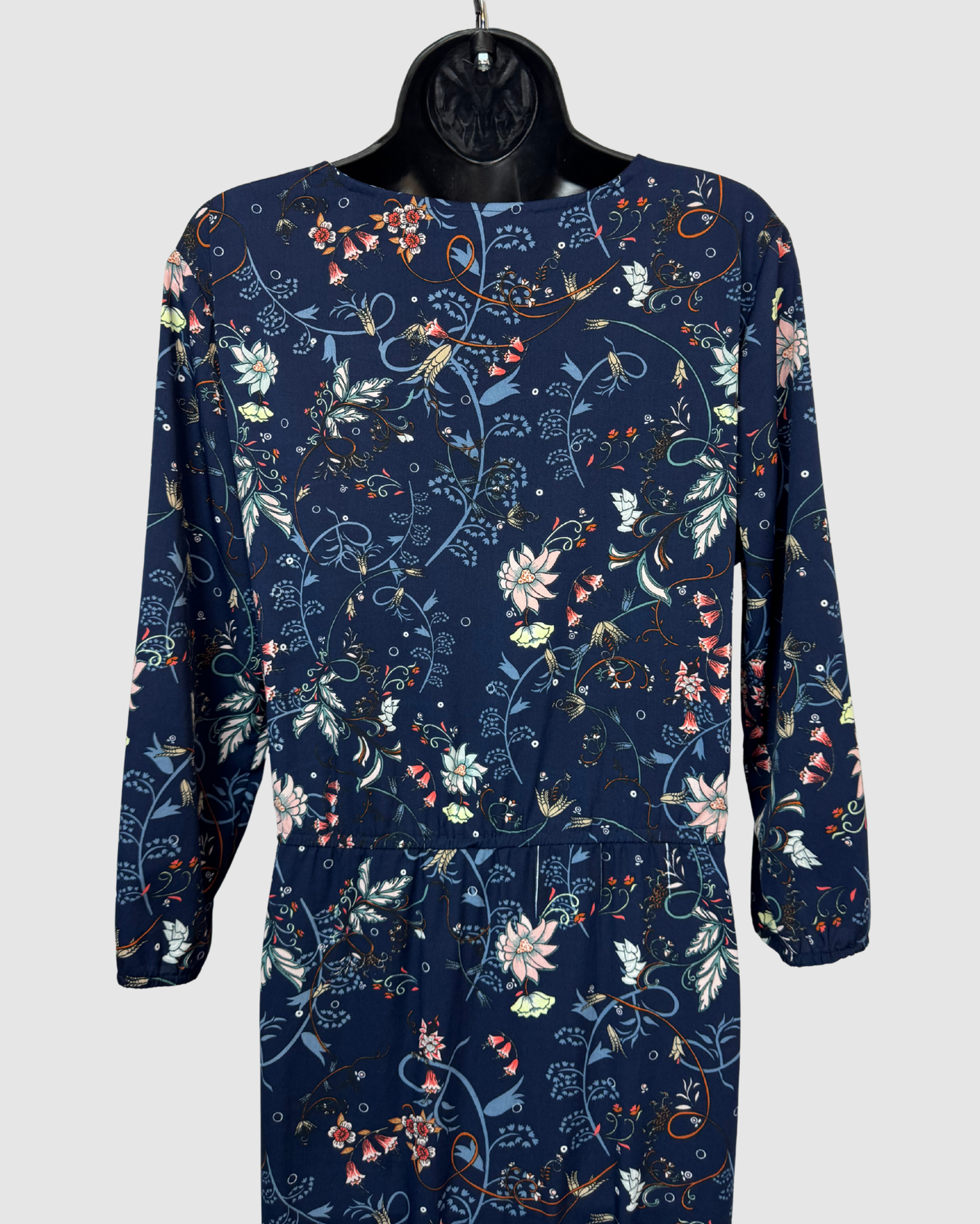 Vero Moda Blue Floral Print V-Neck 3/4 Sleeve Maxi Dress