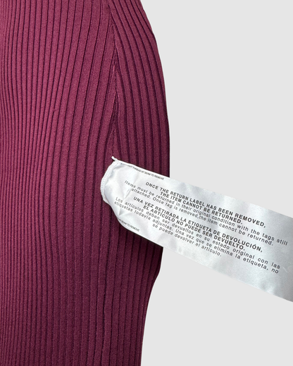 Dress The Population Burgundy Ribbed Gold Stud Short Sleeve Fitted Knee-Length Dress