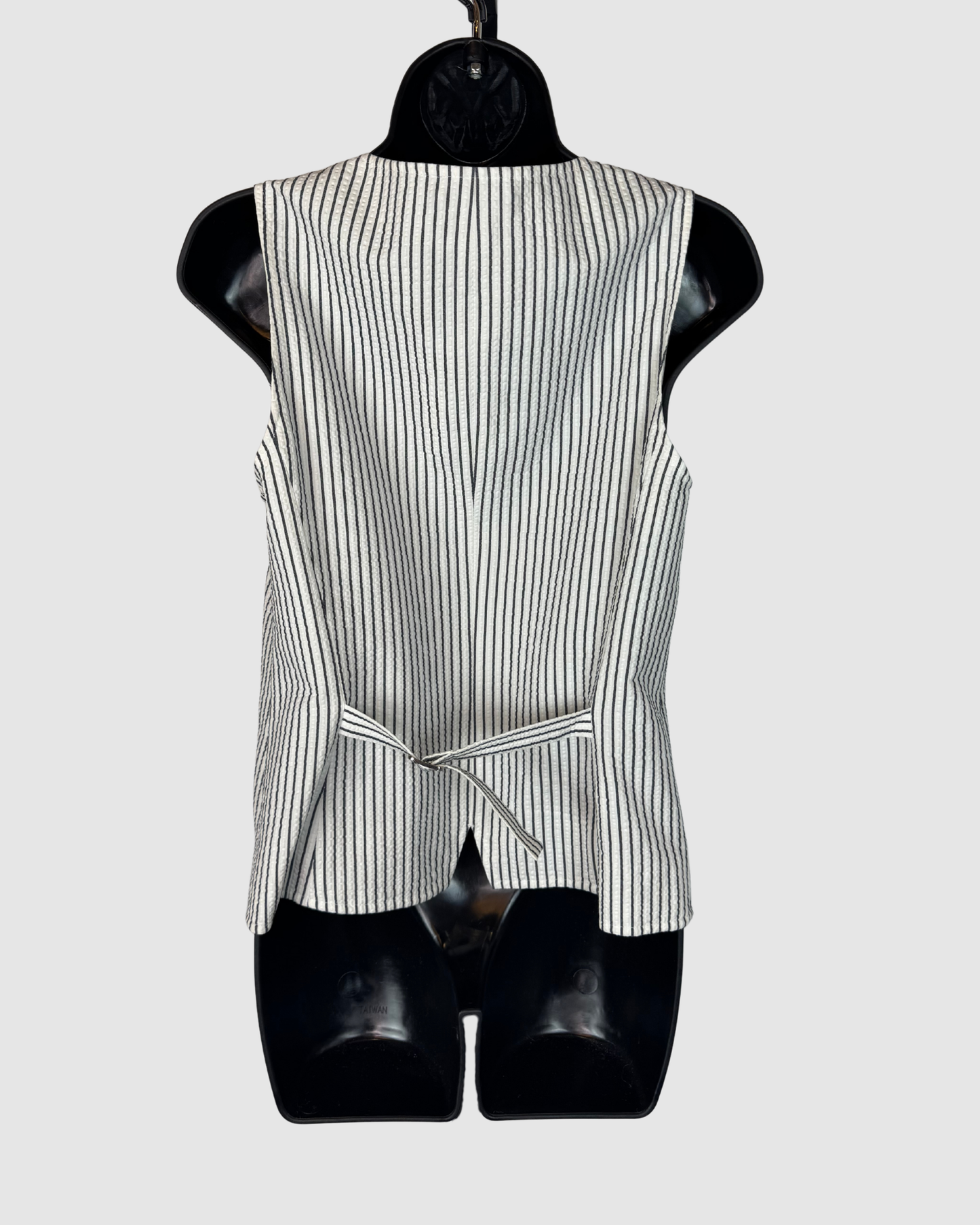 Lafayette 148 White & Blue Pinstripe Vest