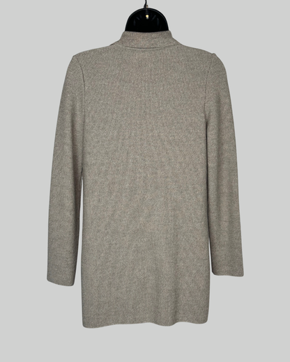 Falconeri Wool Brown Grey Collared Button Up Cardigan w Pockets