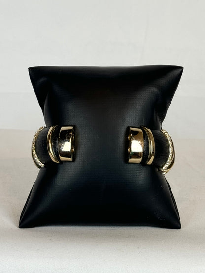Alexis Bittar Black Matte Frosted 14K Gold Diamond Accent Cuff Bracelet