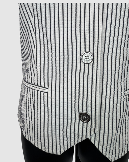 Lafayette 148 White & Blue Pinstripe Vest