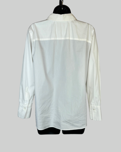 Brunello Cucinelli White Button Up Long Sleeve Blouse