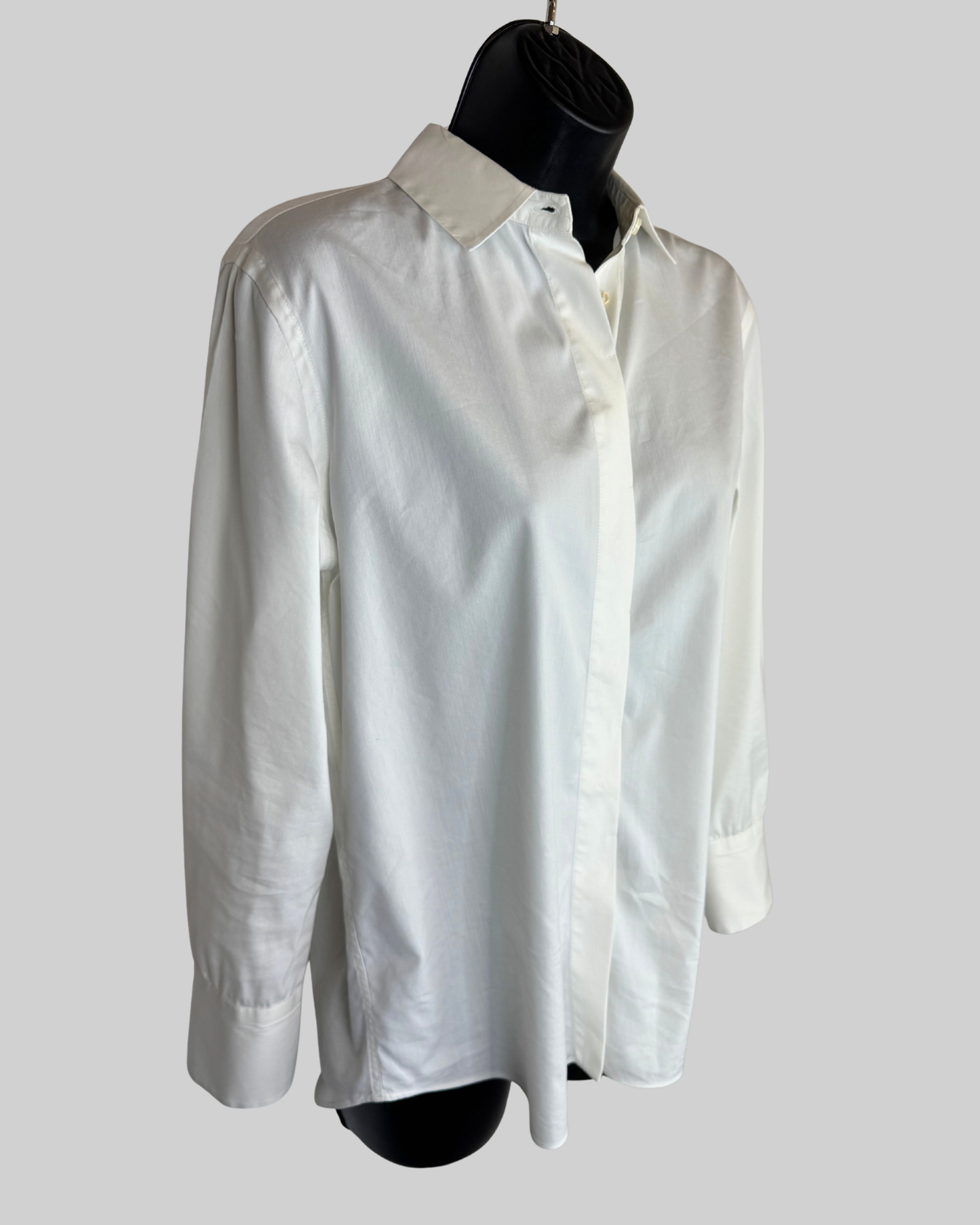 Brunello Cucinelli White Button Up Long Sleeve Blouse