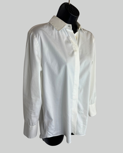 Brunello Cucinelli White Button Up Long Sleeve Blouse