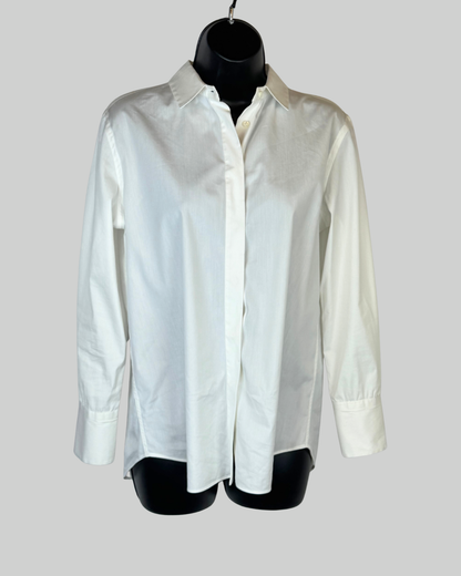 Brunello Cucinelli White Button Up Long Sleeve Blouse