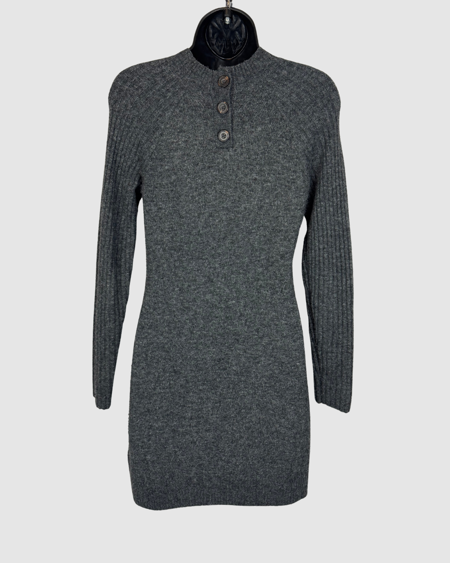 Abercrombie & Fitch Grey Long Sleeve Knee-Length Sweater Dress