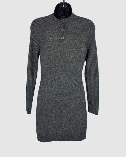 Abercrombie & Fitch Grey Long Sleeve Knee-Length Sweater Dress