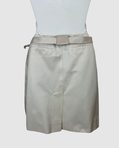 Celine Silk Button Tie-Front Knee-Length Skirt