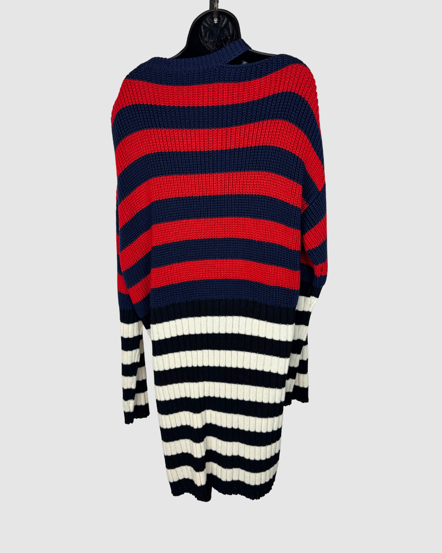 Balmain Blue, Red, White & Black Striped Sweater Dress NWT