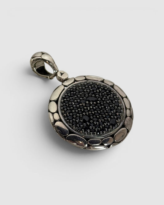 John Hardy Sterling Silver Black Sapphire Kali Lavafire Pendant
