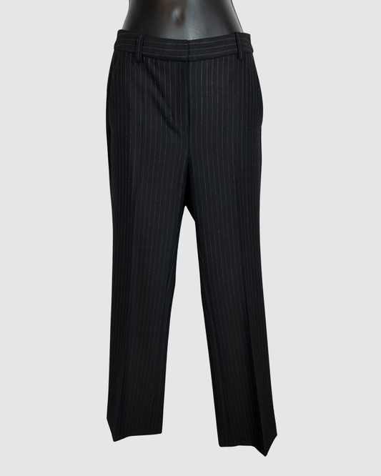 Rebecca Taylor Black w Grey Pinstripe Straight Leg Trouser (Part of Set)