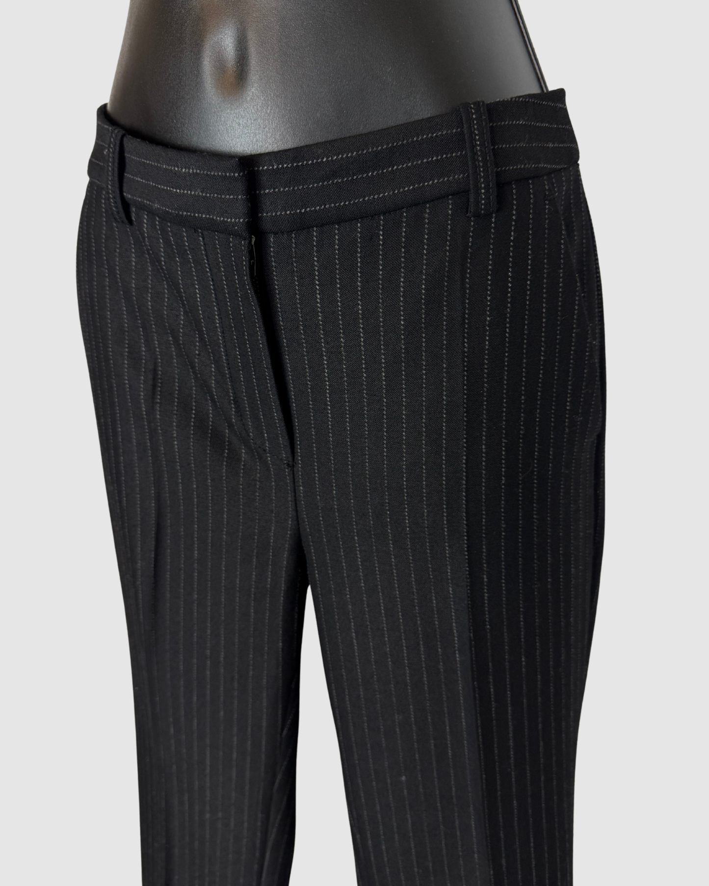 Rebecca Taylor Black w Grey Pinstripe Straight Leg Trouser (Part of Set)