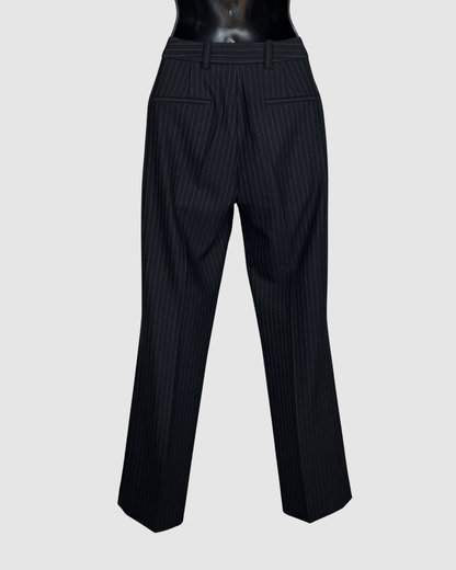 Rebecca Taylor Black w Grey Pinstripe Straight Leg Trouser (Part of Set)