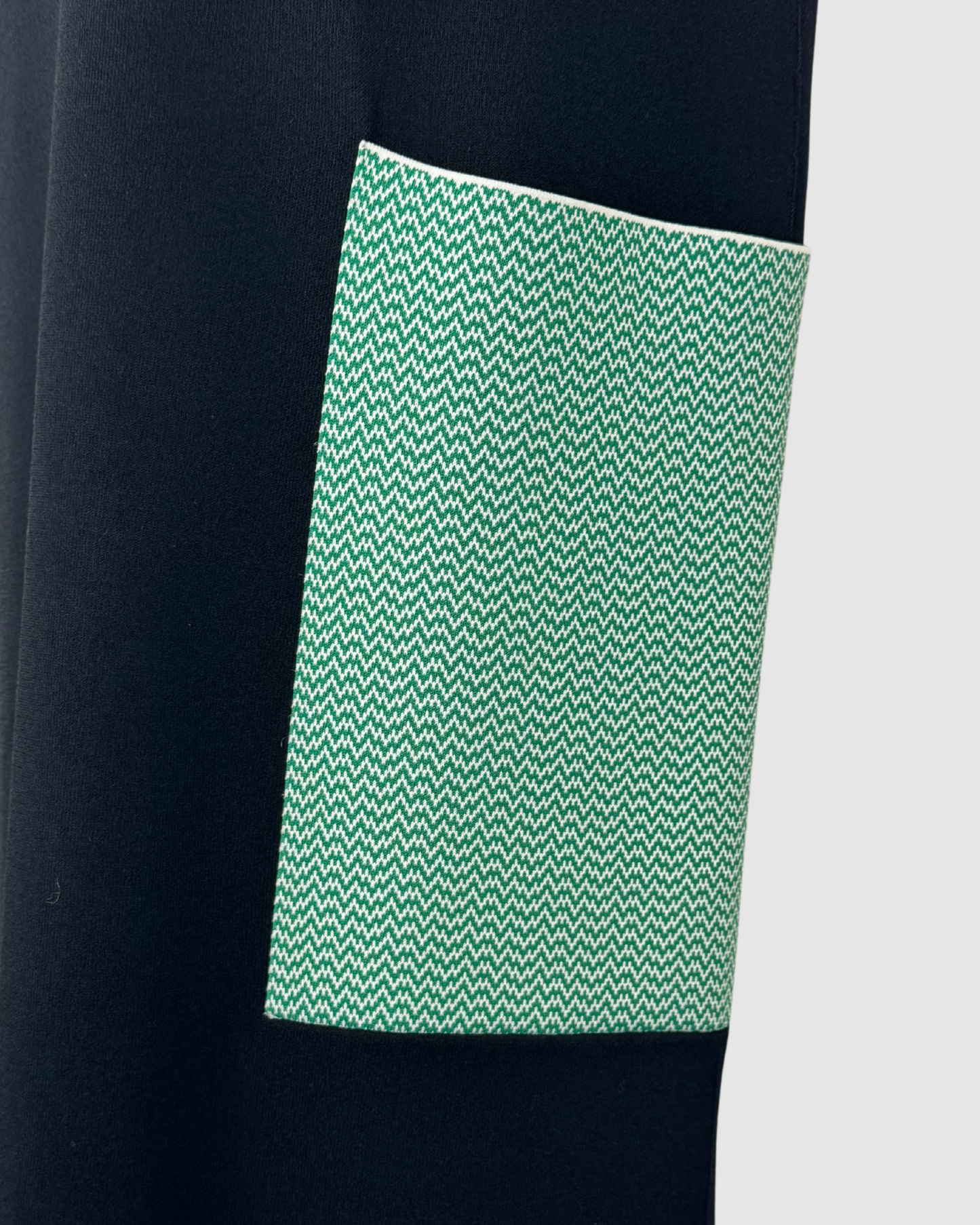 Celine Black Wool 2 Printed Pocket V-Neck Sleeveless Fitted Midi Dress