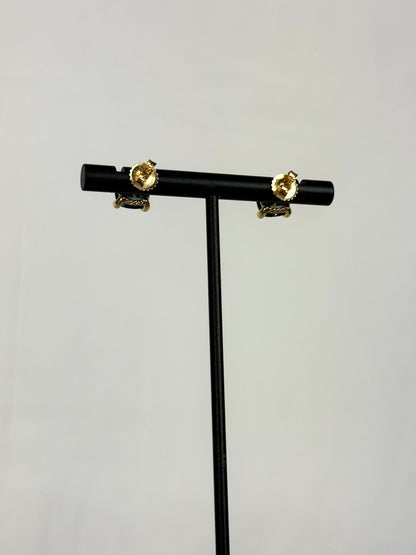 COMES with BOX - David Yuman 18K Yellow Gold Hampton Blue Topaz Stud Earrings