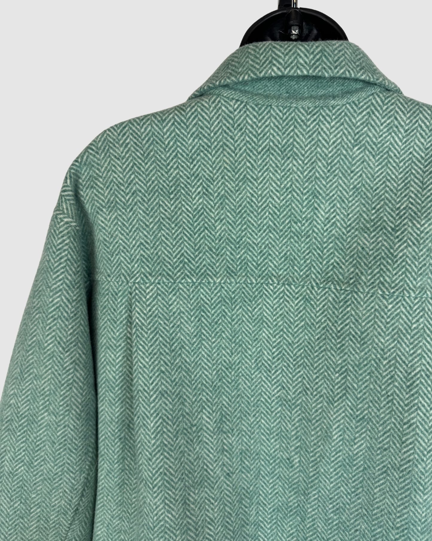 Rails Wool Light Green Chevron Print Double Breasted Button Up Jacket