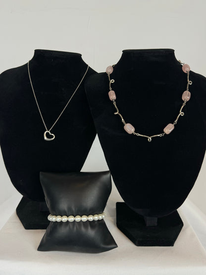 Tiffany & Co Elsa Peretti Sterling Silver Open Heart Pendant Necklace