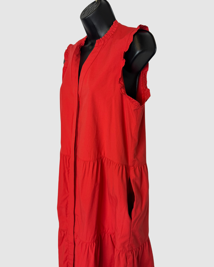 Brochu Walker Sleeveless Tiered Button Down Knee-Length Dress