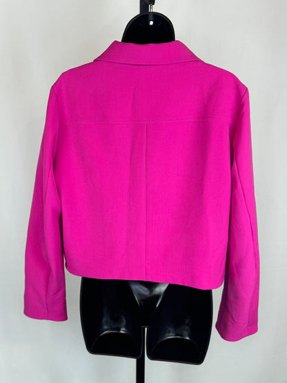 AS by Df Pink Magenta Cropped Jacket w Gold Heart Buttons NWT