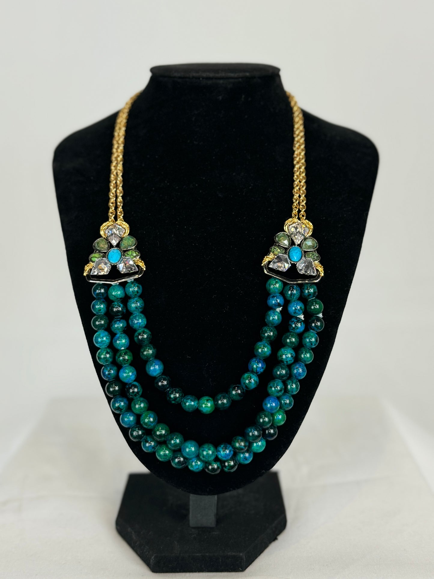Alexis Bittar Turquoise Ornate Gem Cluster Necklace