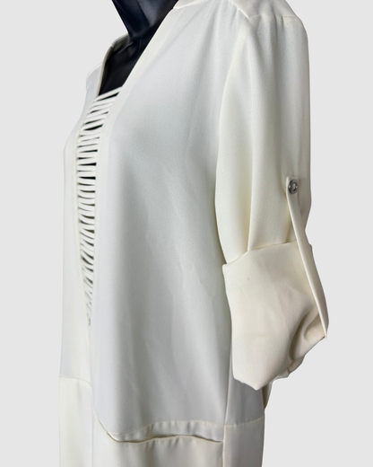 IRO White Long Sleeve Mini Dress w/ Deep V
