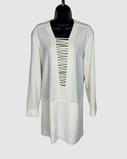 IRO White Long Sleeve Mini Dress w/ Deep V