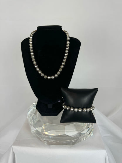 Tiffany & Co Hardware Ball Sterling Silver Beaded Necklace