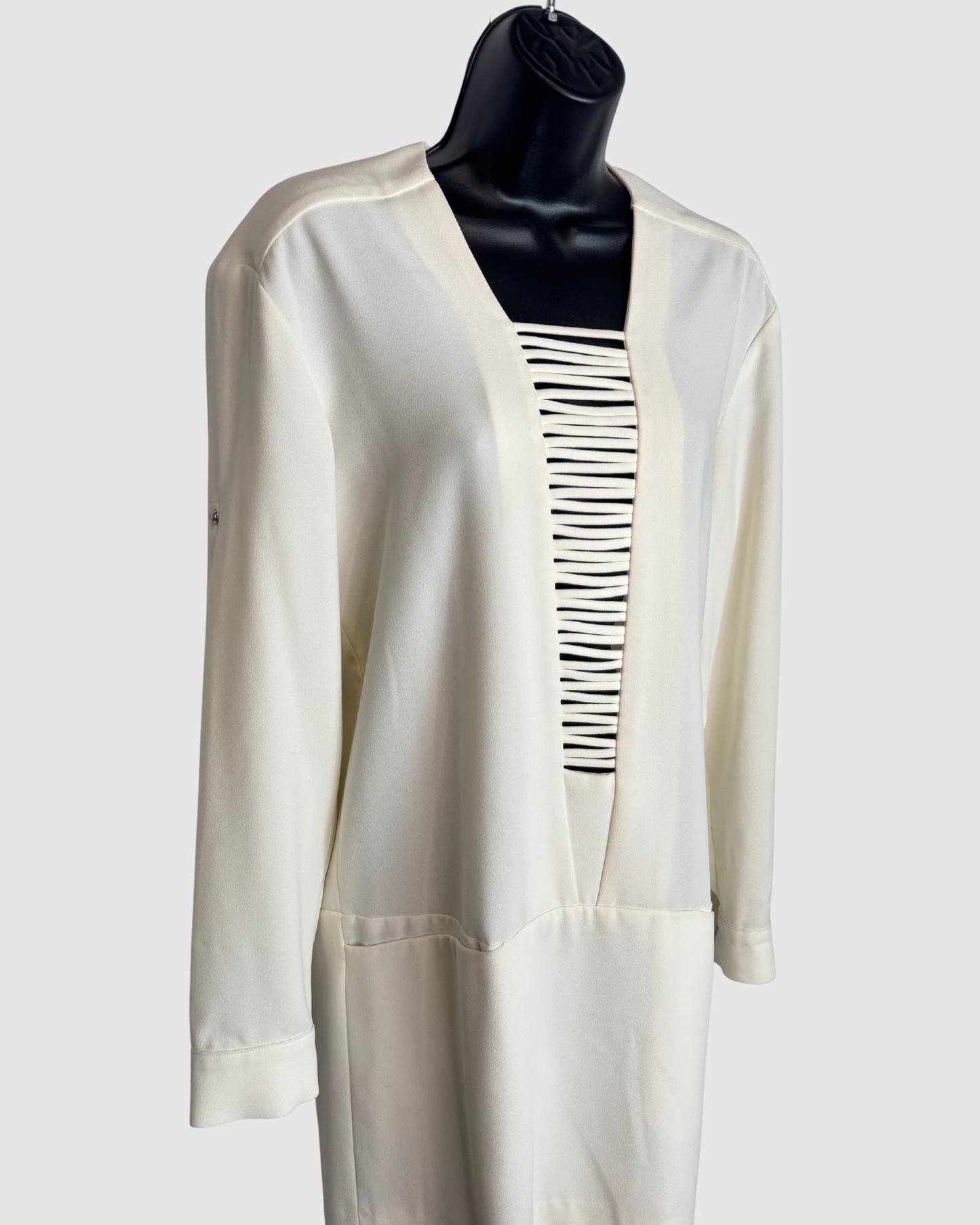 IRO White Long Sleeve Mini Dress w/ Deep V