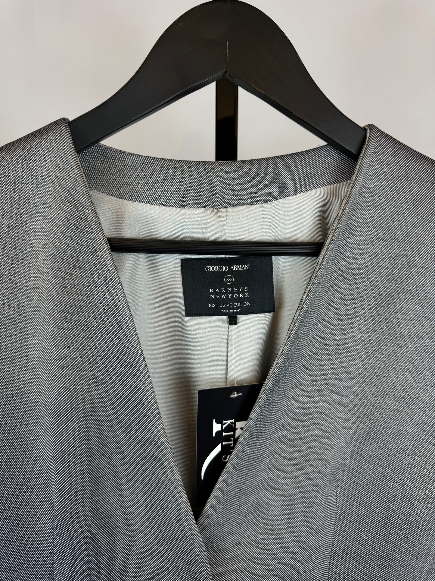 Giorgio Armani - Barneys New York Silver Grey Button Up Blazer Jacket w Brass Buttons