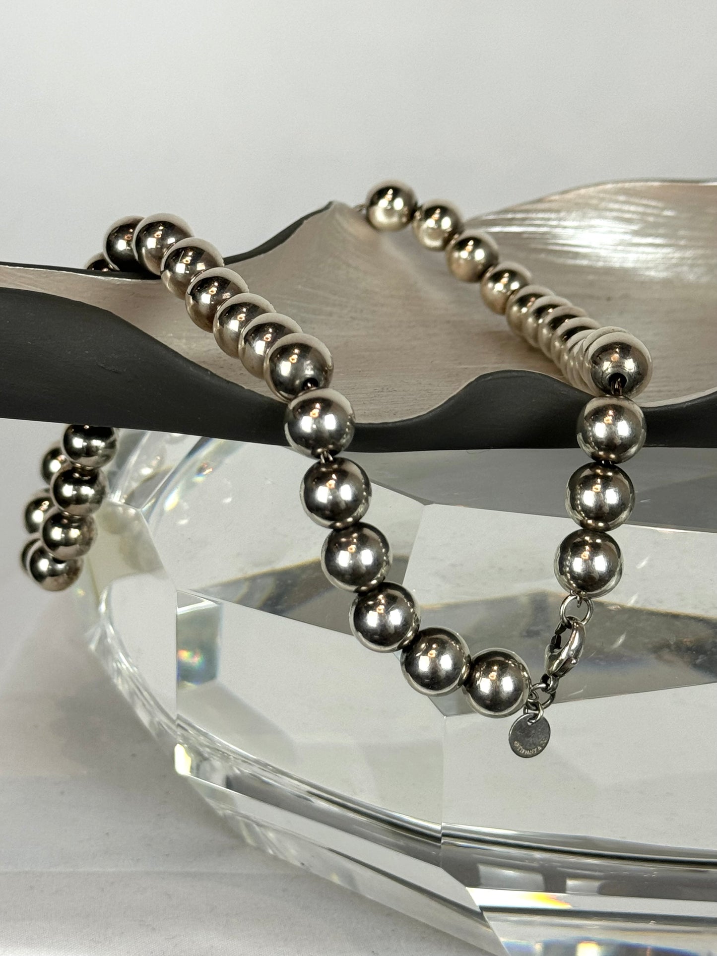 Tiffany & Co Hardware Ball Sterling Silver Beaded Necklace