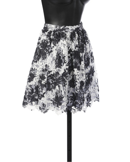 Thakoon Addition Navy & White Floral Print Mini Skirt