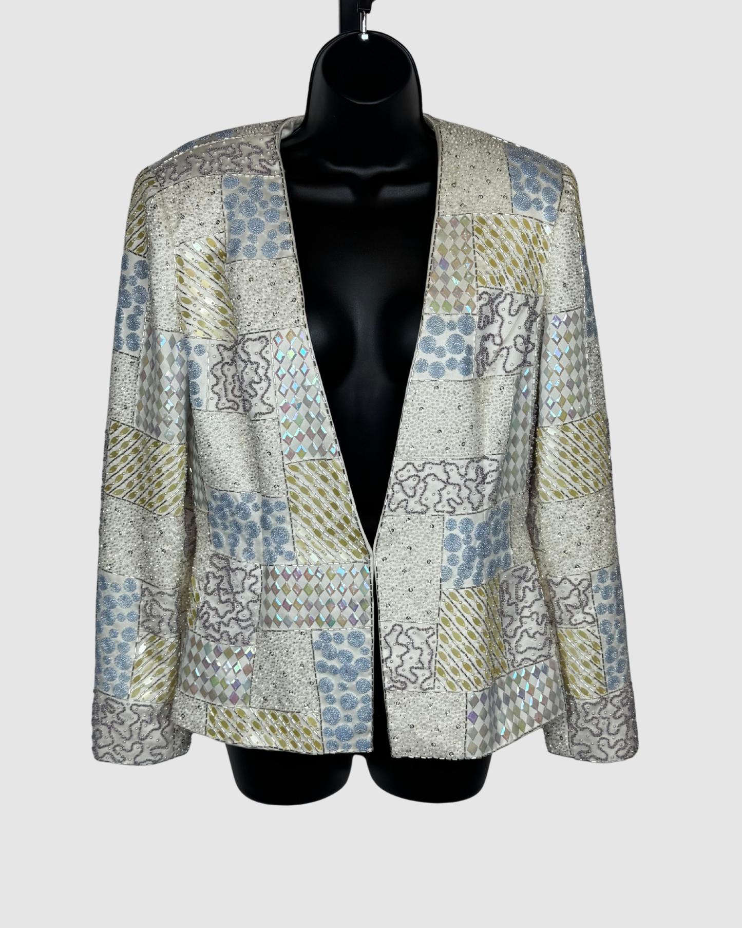 Lillie Rubin Vintage Pearl Sequin & Beaded Single Clasp Jacket