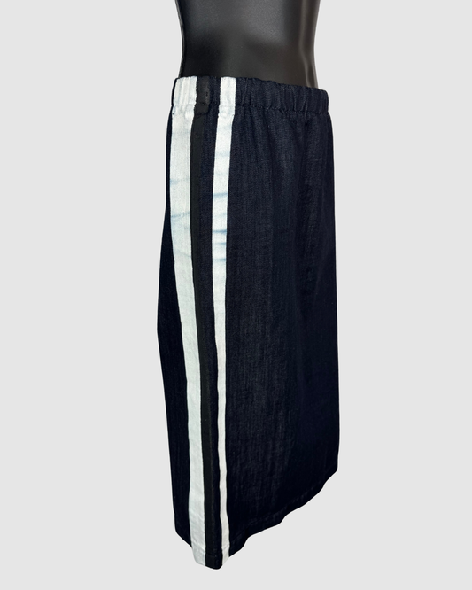 Marni Denim Navy w White Stripes Midi Skirt (Part of Set)