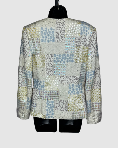 Lillie Rubin Vintage Pearl Sequin & Beaded Single Clasp Jacket
